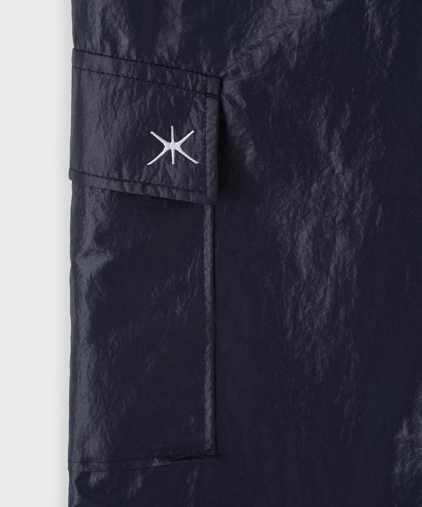 Yunse [Unisex] Glossy Cargo Pants (Black)