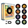 Magnete per Giradischi con Luce Notturna, Magnete per Frigorifero in Vinile, 9 Dischi Programmabili, Memoria da 128MB, Nessuna Musica, Luce LED Personalizzabile, Personalizzazione Magnetica NFC