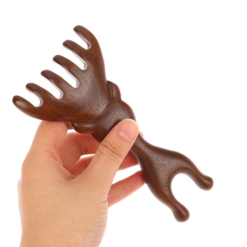 

Гребень для меридианного массажа из сандалового дерева Антистатический 6-зубцовый Широкозубый Массажер для головы Инструмент для Гуа Ша тела Щетка для массажа головы Разглаживает волосы