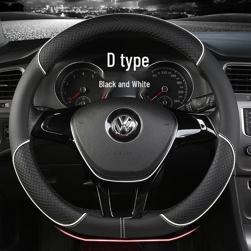 Four Seasons Wear-Resistant Universal Leather Steering Wheel Cover