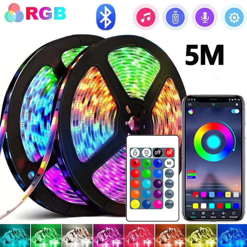 1M-30M RGB LED Strip Light Bluetooth APP Control Color Changing Light Flexible LED Lamp Tape For TV BackLight Room Decoration