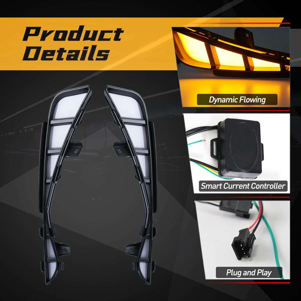 Led DRL For Toyota Avalon 2018 2019 2020 Daytime Running Light Dynamic Turn Signal Fog Lamp White Yellow Car Accessories 12V