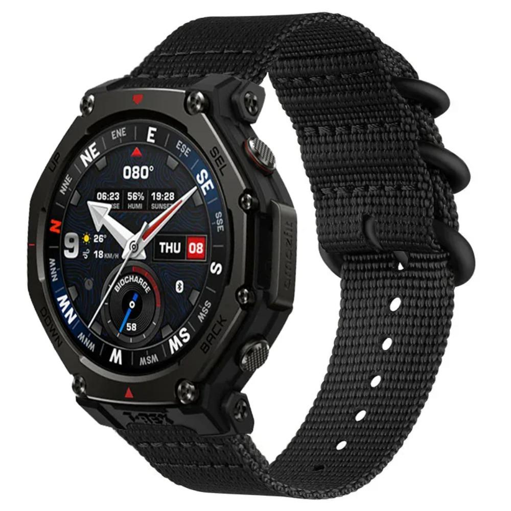 22mm Three-ring Nylon Loop Strap For Amazfit T-Rex3 Pro 48mm Buckle Bracelet Wristband For Amazfit Helio/Bip 6-5/Balance 2/GTR 4