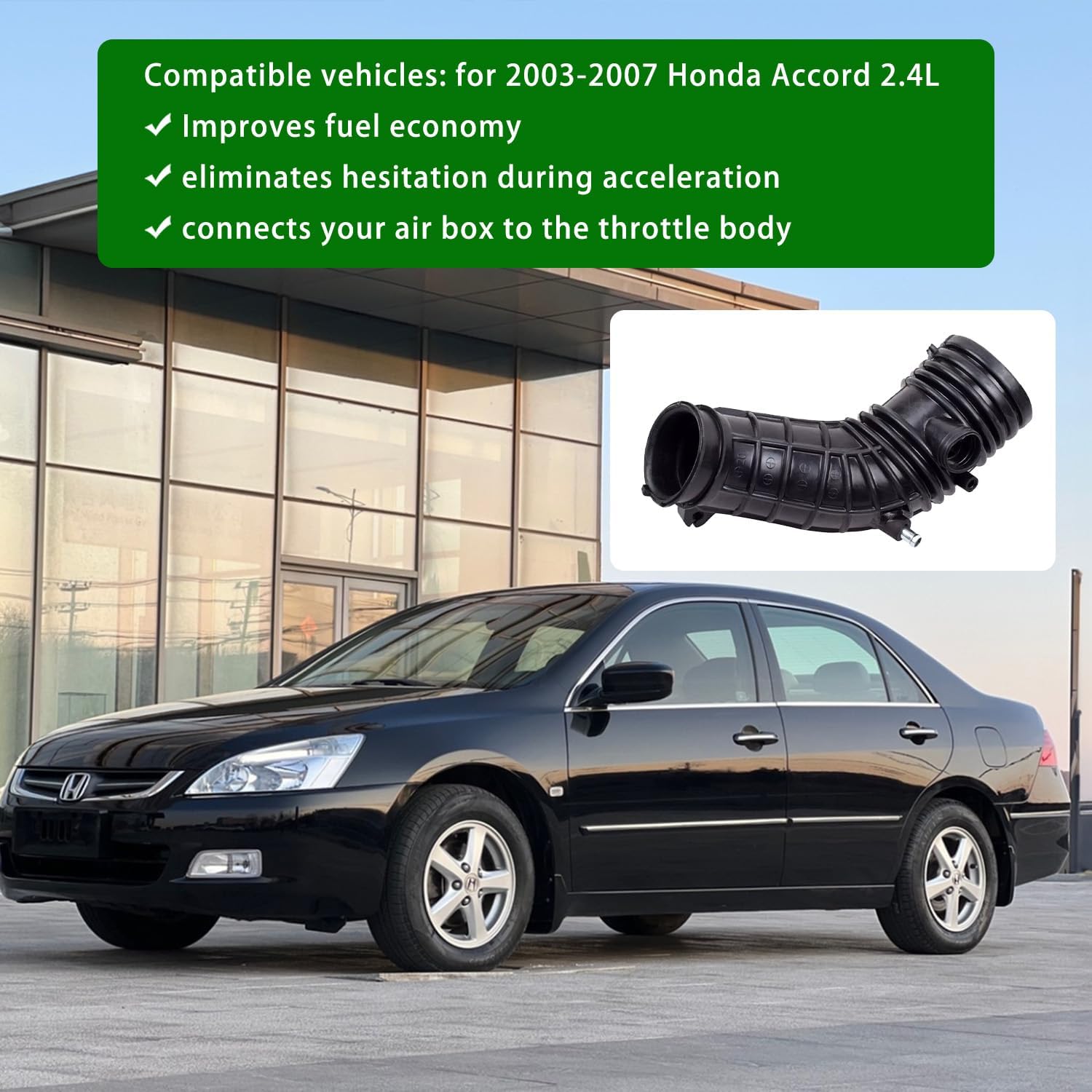 Воздухозаборный шланг, совместимый с Honda Accord 2003 2004 2005 2006, 2007 2.4L 17228-RAA-A10 17228 RAA A10 17228 RAA A00 17228RAAA00 696-739