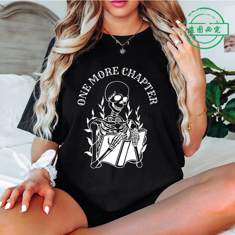 

One More Chapter T-Shirts, Front Back Design Book Nerd T-Shirts, Gift for Book Lovers, Book Addict Tops, Back Design Bookish Tee 4XL