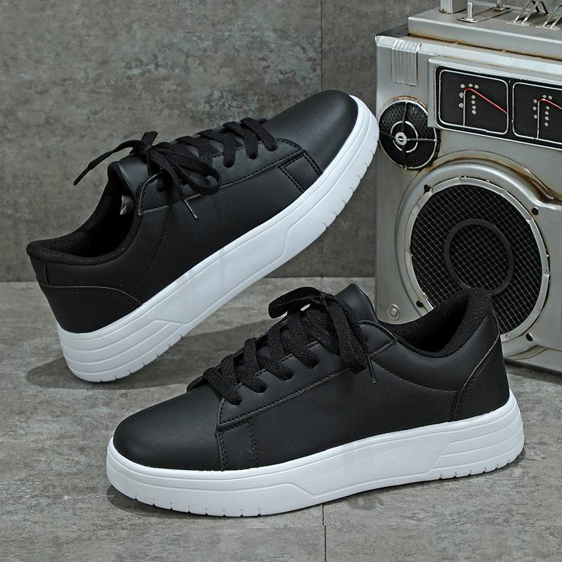 Lace-up White Shoes Casual Sneakers for Women PU Leather Walking Shoes Breathable Daily Flats Men Casual Sports Shoes Waterproof