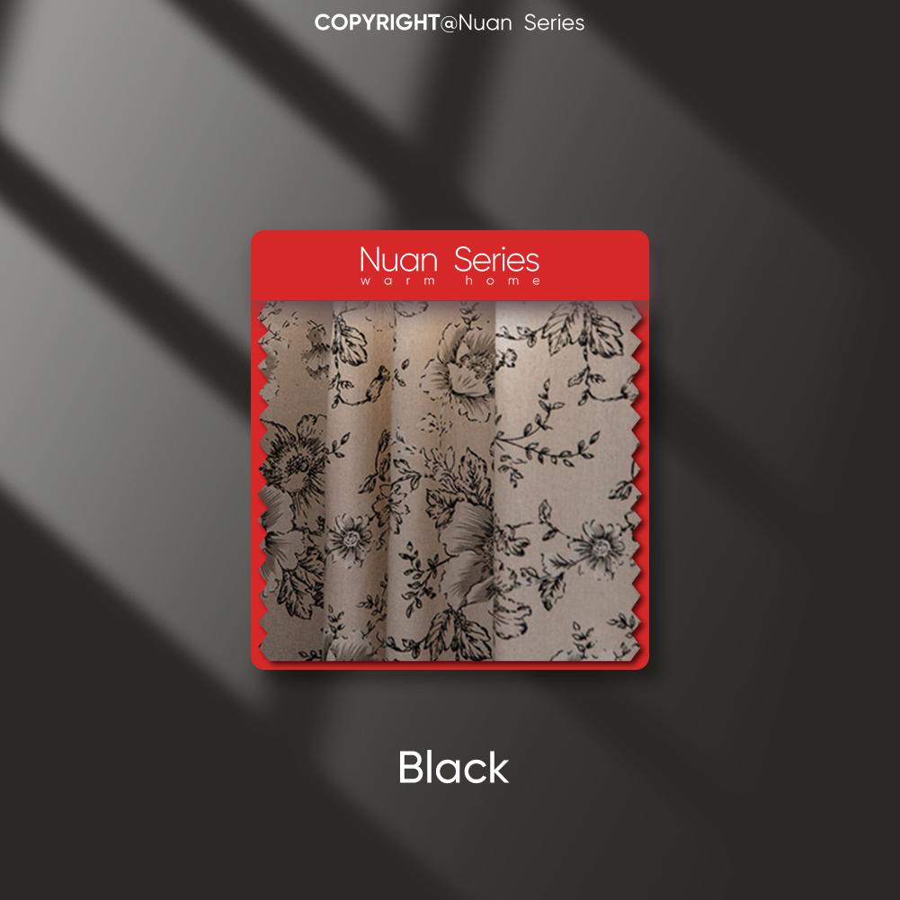 

Серия Nuan, средний древний стиль, черно-белые хлопковые и льняные занавески с принтом, полузатемняющиеся шторы с кисточками для маленьких окон, балкона, домашний декор W150cm x L60cm чёрный