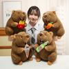 18/25Cm Brown Marmot Standing Plush Toy Stuffed Snack Ice Cream Chips Beer Carrot Cartoon Animal Doll Cute Plushie Birthday Gift
