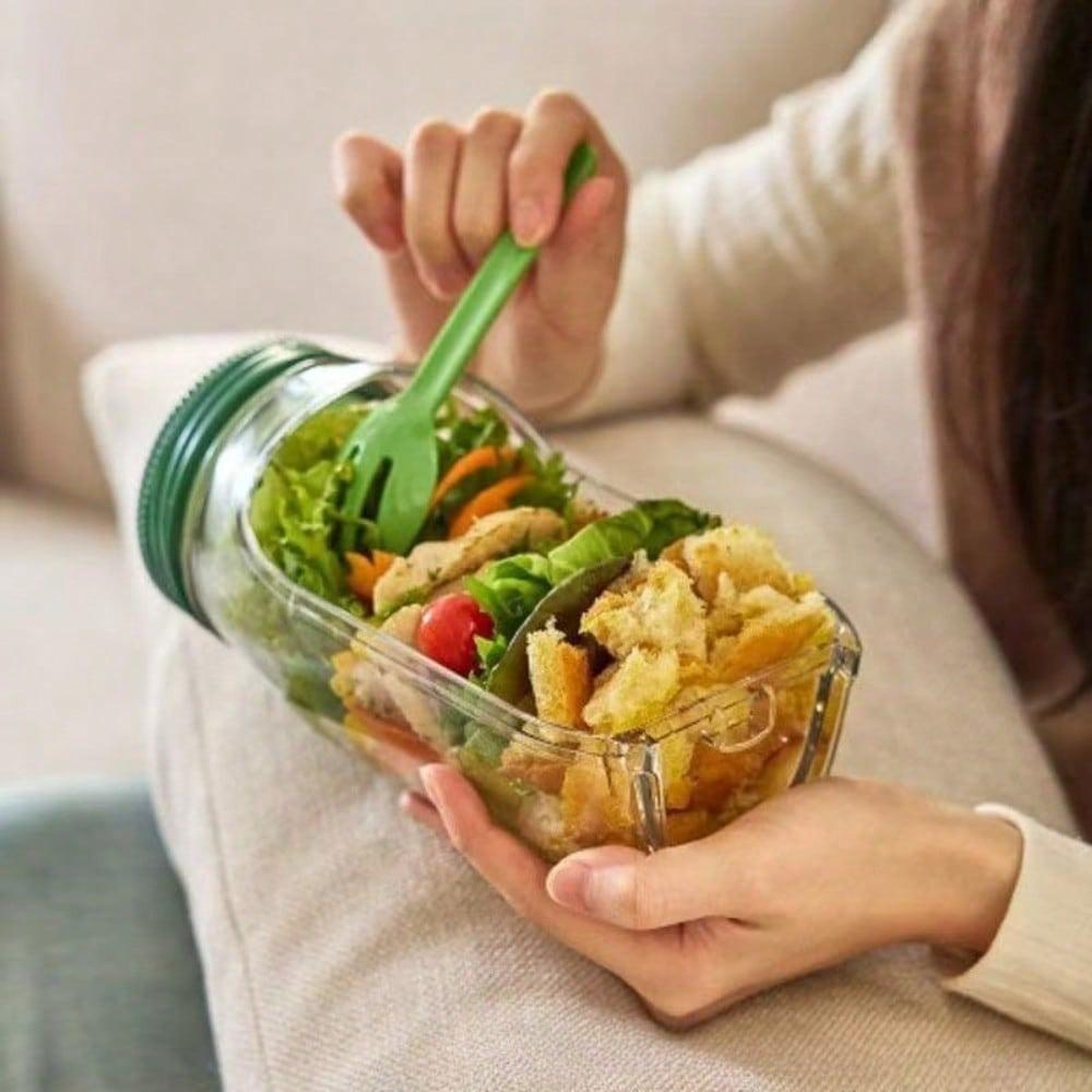 Kahvaltı Meyve Saklama Kutusu Sızdırmaz Bölmeli Salata Kutusu Sebzelik Kap Salata Kavanozları Salata Kapsülü Yeniden Kullanılabilir Plastik Tazeliği Korur