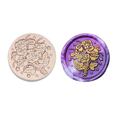 Round Seal Head Ornamental DIY Wax Seal Stamp Head Rose for Wedding Invitations