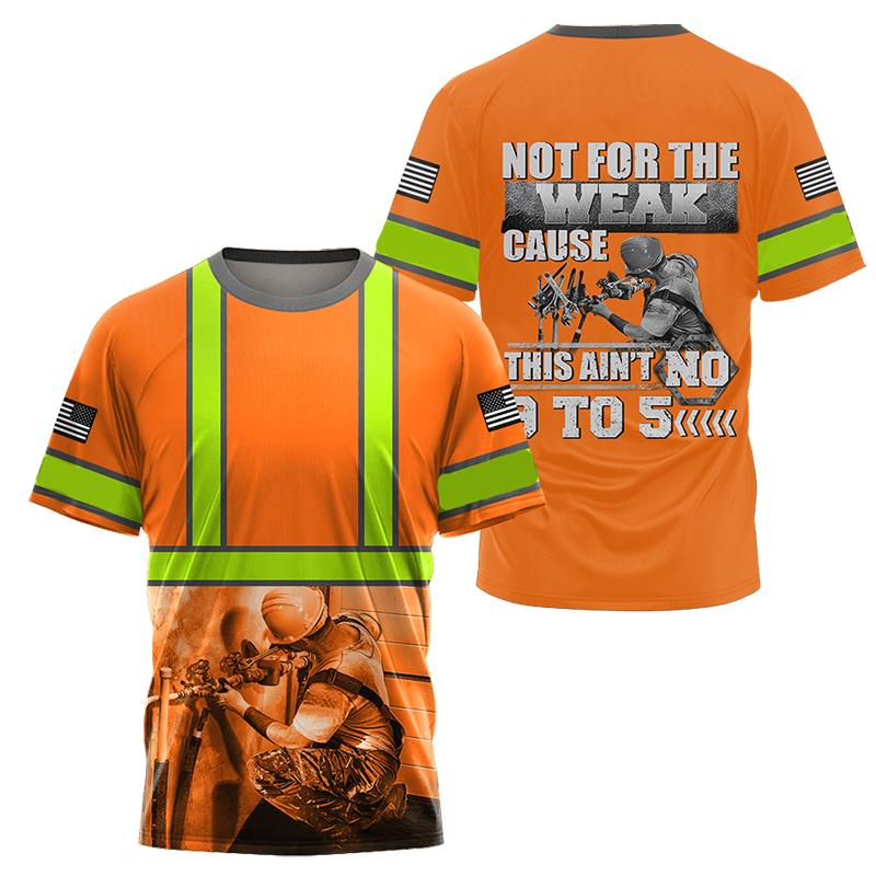 3D Print Funny T Shirt for Men Plumber Uniform Summer Casual O-neck Short Sleeve Tops Fashion Mechanic Clothes T-shirt