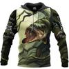 Sweat à capuche unisexe avec impression numérique 3D Motif pêcheur Luya pull de sport d'extérieur