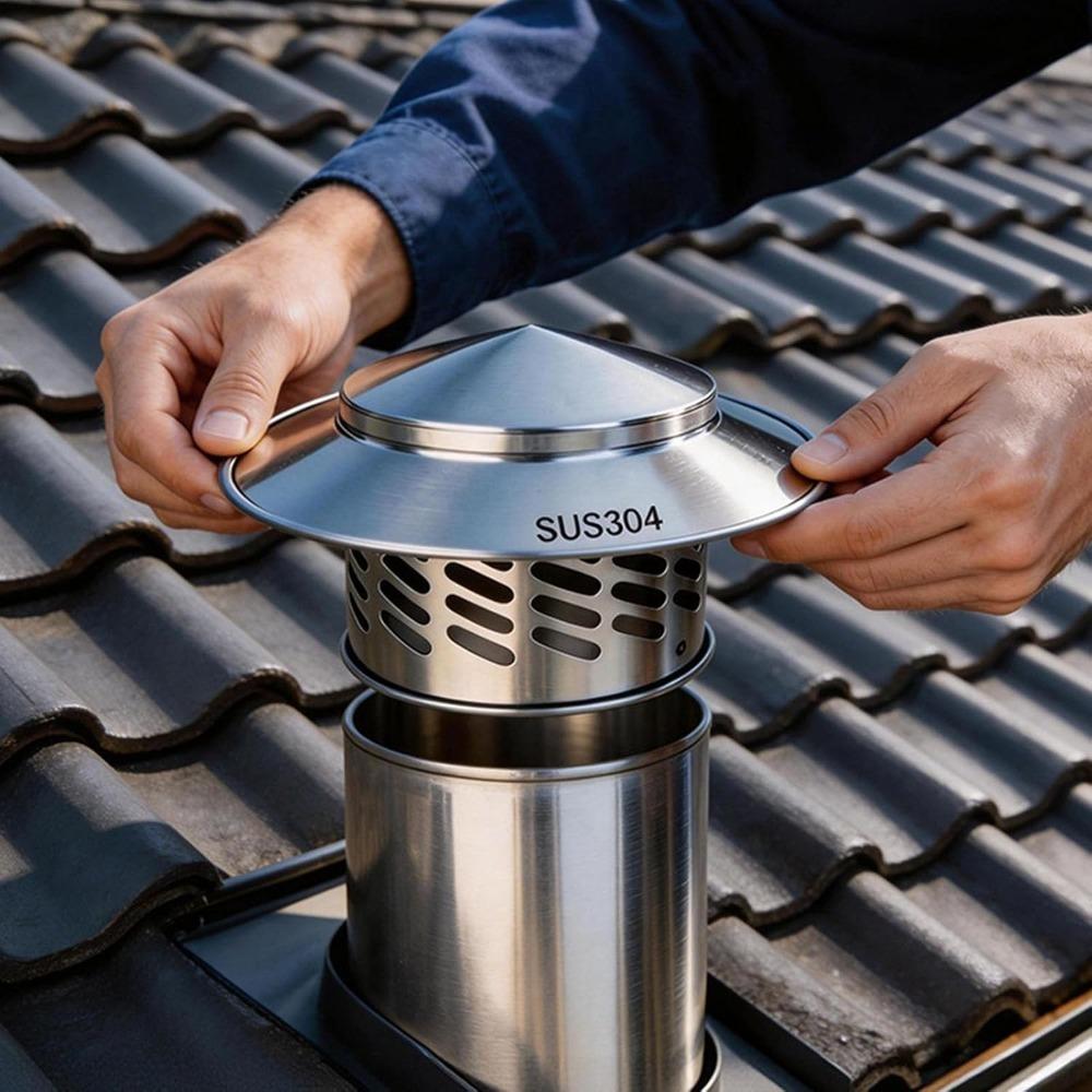 Weatherproof Rain Cover Stainless Steel Cone Top Chimney Cap Durable Chimney Cap Rain Protection