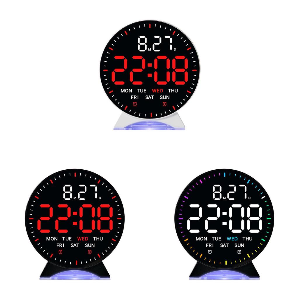 Modern Digital Alarm Clock With Led Display Night Light Weekday And Timer Functionality