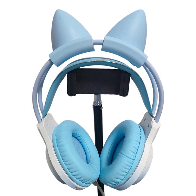 2Pcs Cat Ear For Earphone Gaming Headsets Attachment Stereo Headset Decoration Lightweight Silicone Pendant