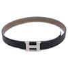 HERMES Mini Constance Maltre Belt Buckle & Leather Belt Kit, 24 U-stamped, Reversible Swift/Epsom Leather belt 80 Black/Etoupe PalladiumUsed