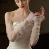 Lace Bridal Long White Gloves Versatile Brides Arm Cuffs  Women,Brides,Bridesmaid