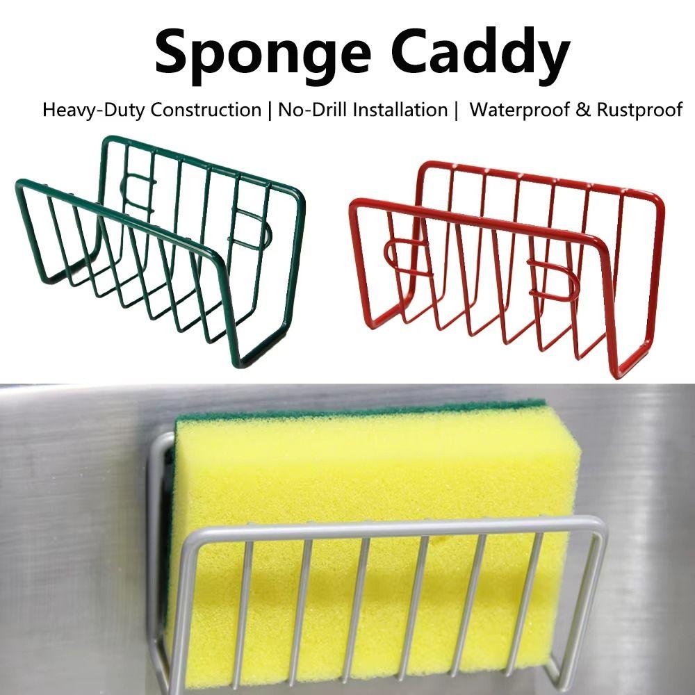 No-punch Sponge Holder Metal Drain Storage Shelf High quality Sink Sponge Holder  Kitchen