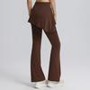 Dames 2-in-1 Flare Yogabroek Met Rok Overlay Hoge Taille Atletische Leggings