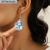 2D Flat Blue Snowflake Snowman Drop Earrings, Lightweight Acrylic Material,  Ideal Choice for Party Gifts and Jewelry Gifts.