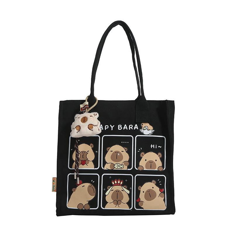 Korean Lazy Style Large Canvas Tote Bag - Fashionable, Versatile, High-End Women's Commuter Shoulder Bag