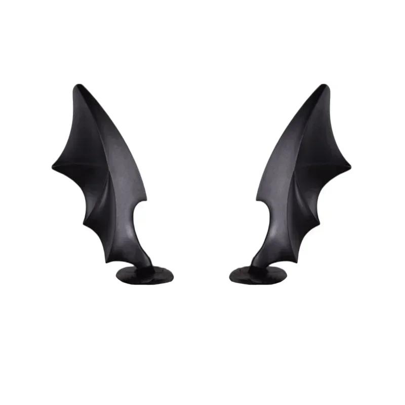 2-1pcs Short Devil Horns Helmet Decorative Sticker Motorcycle Bike Helmet Shape DIY Rubber Decorative Headgear Accessories