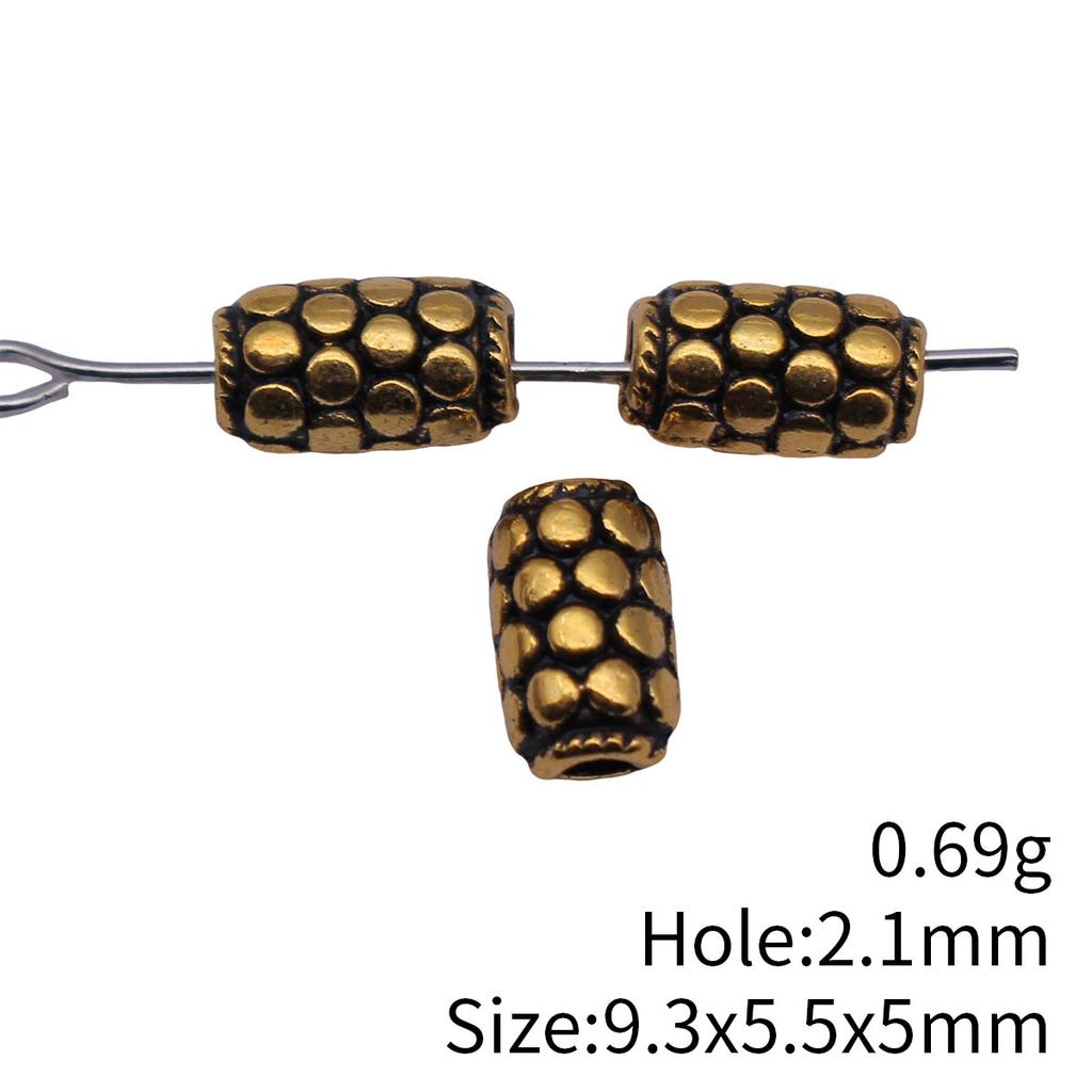 Concentric Circle Pattern Tube Spacer Beads Metal Loose Beads For Bracelet Necklace Hair Jewelry Craft Accessories For