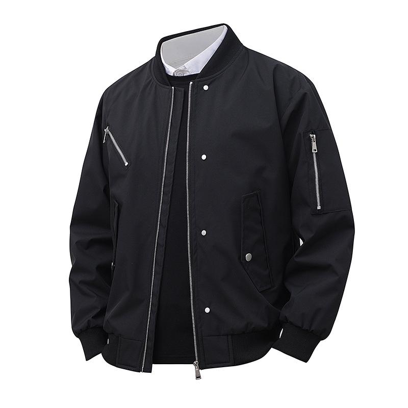 80-280 Pounds Plus Size Men's Sports and Leisure Workwear Casual Jacket, Versatile for Spring and Autumn, Baseball Collar, Men's Loose Travel Jacket