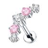 2Pcs Titanium 5 Cz Cluster Climber Stud Earrings 16G Daith Helix Tragus Cartilage Lobe Piercings Flatback Labret Stud Jewelry