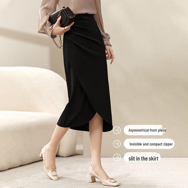 Women's Elegant High-Waist Slit Bodycon Midi Skirt
