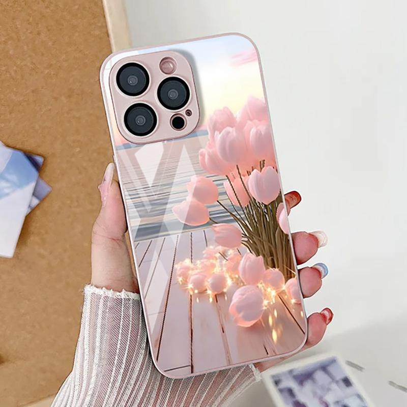 Hülle aus gehärtetem Glas für iPhone 15 Pro Max Funda iPhone 11 13 14 15 12 XR 7 8 Plus X Xs 13pro 15pro Leopard-Print-Hülle Coque