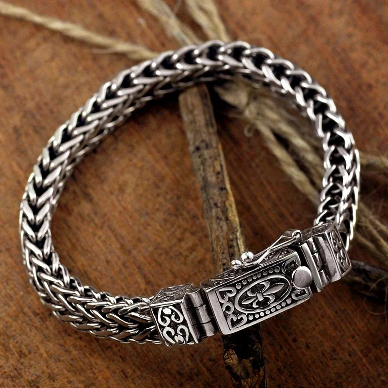 Bracelets Vintage Chaîne Os de Dragon Tressage Bracelet pour Femmes et Hommes Double Chaînes Boucle Peut Porter Bijoux de Banquet