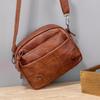 Women Vintage Shoulder Strap Bags PU Leather Small Handbag Female Multi-Pocket Crossbody Bags