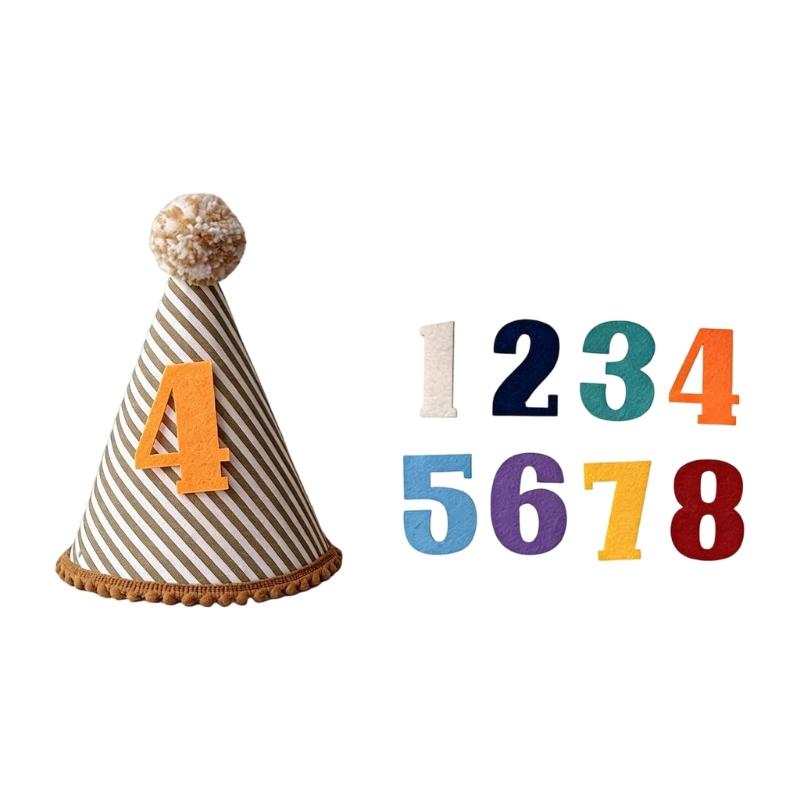 Portable Ventilated Cotton Celebration Hat With Adhesive Number Soft Cloth Party Hat For Whole Ages