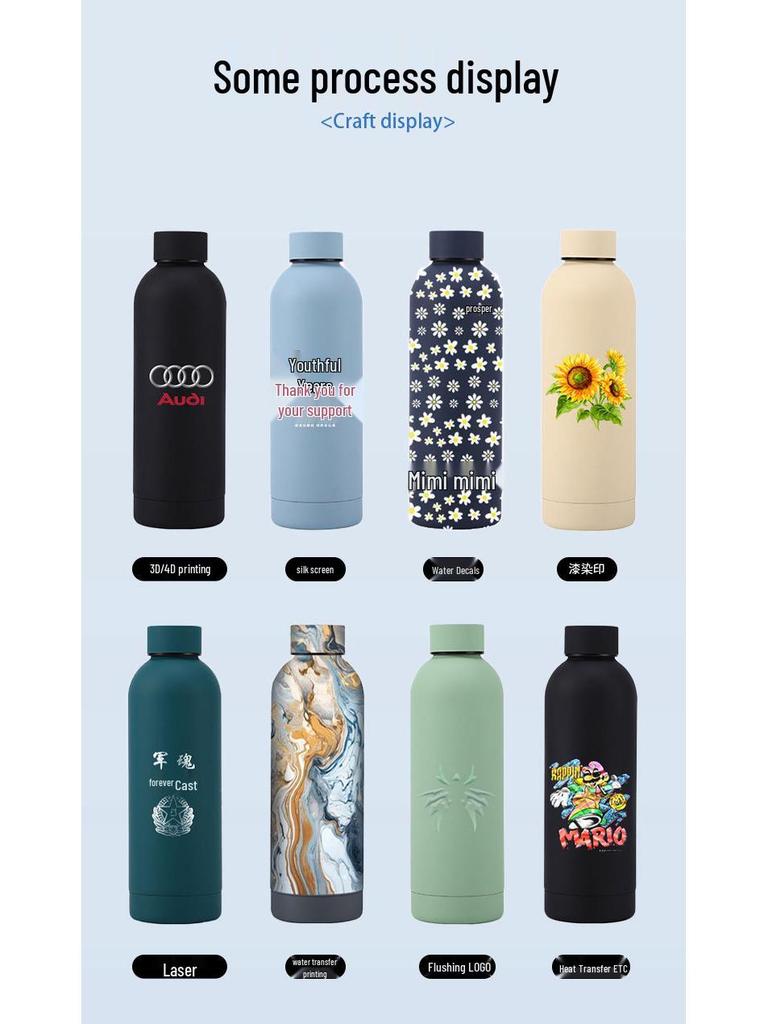 Minimalist 304 Stainless Steel Insulated Water Bottle for Outdoor Cycling