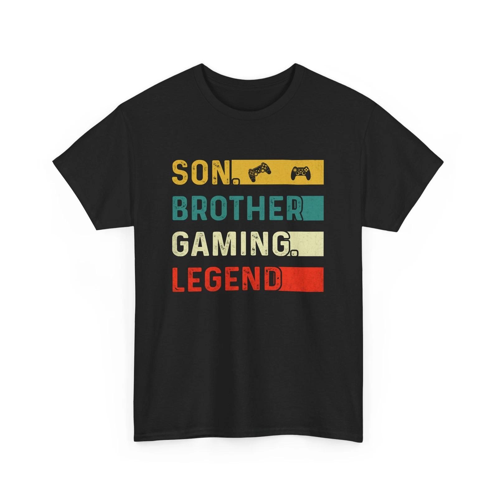 Son Brother Gaming Legend T-Shirt | Fun Gamer Tee | Video Game Lover Shirt XL