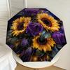 1pc Sunflowers Roses Pattern Umbrella  Automatic Opening and Closing Umbrella, High Quality Umbrella, Ideal Gift for Her 240