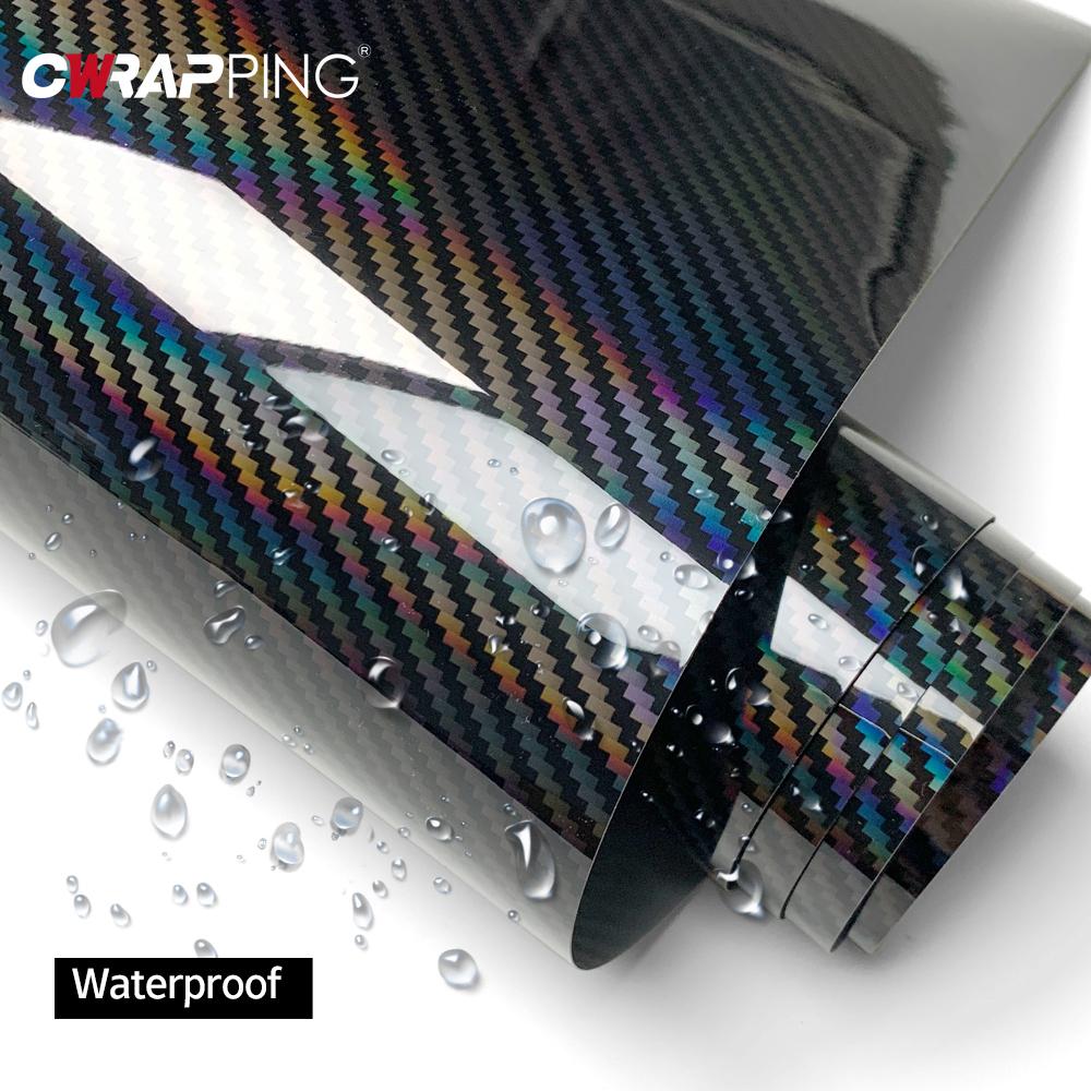 Motorcycles Accessories Laser Carbon Fiber Black Stickers Vinyl Wrap Air Release Films for Scooter Car Motorcycle Accessories