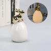 Easter Bunny Figurine Modern Ceramic Gold Rabbit On Egg Ornament for Spring Farmhouse Home Office Fireplace Tabletop Centerpiece