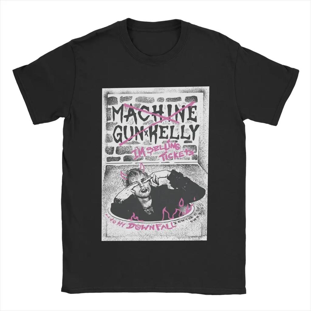 008 MGK Vstupenka na turné Koncert Ďábel Machine Gun Kelly Pánská ležérní bavlněná trička s krátkým rukávem 4XL 5XL Topy
