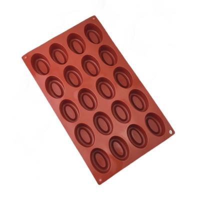 New 20 Cavity Oval Soap Mold Easy Release Silicone Cupcake Pan Soft Art Craft DIY Mold Savarin Making Mold Kitchen Baking Tools