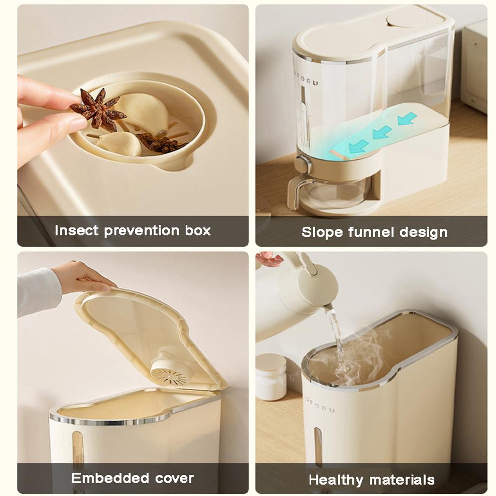 Versiegelter Reiskübel Versiegelter feuchtigkeitsdichter Reisausspender Mit Becher Getreidepulverboxen Lagerung Lebensmittel Getreidebehälter