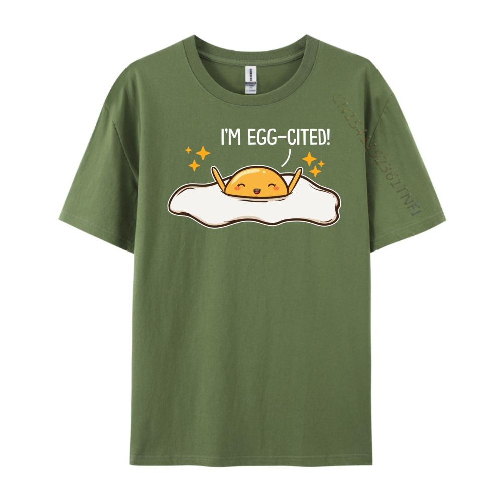 Excited Eggs Happy Christian Tshirt Men Shirts For Men Tee Shirt Funny Shirts Natural High Quality