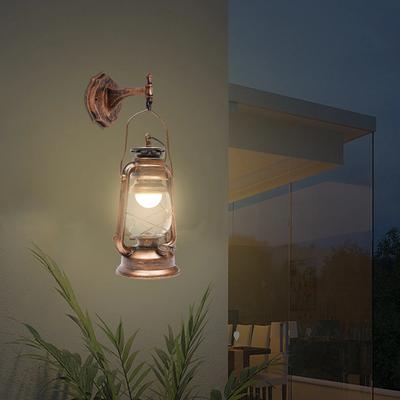 Wandmontierte Lampe Antike Laternenlampe Landhaus Rustikal Flur Wandleuchte Lichtdekor Lampe für Restaurant Bar Café Wandlampe