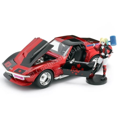 JADA TOYS 1/24 Scale HWR DC Bombshells 1969 Corvette Stingray with Harley Quinn Diecast Model Car