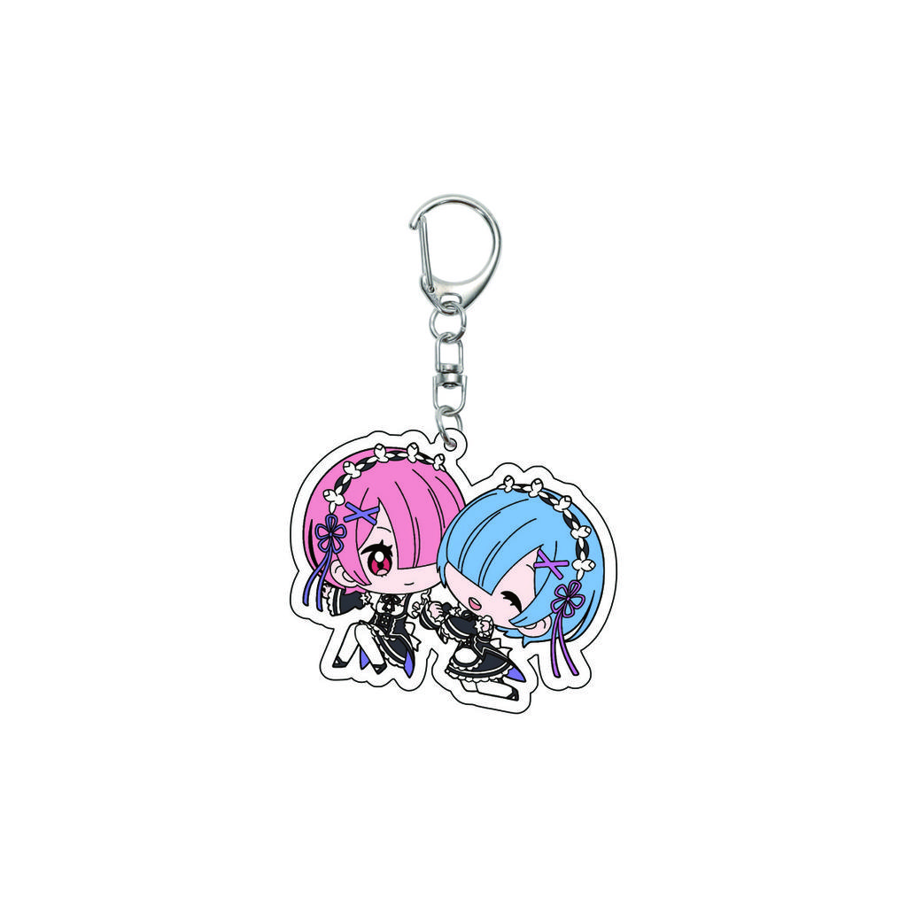 55MM Anime Re:ZERO - Iniziare la Vita in un Altro Mondo Portachiavi Natsuki Subaru Emilia Portachiavi Piastra Modello Acrilica Regali di Natale
