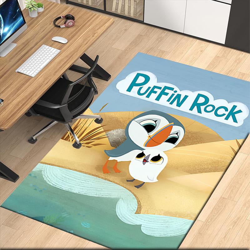 Puffin Rock Printed Carpetrugfor Office Chair Living Room Bedroom Kitchen Room Decor Gifts