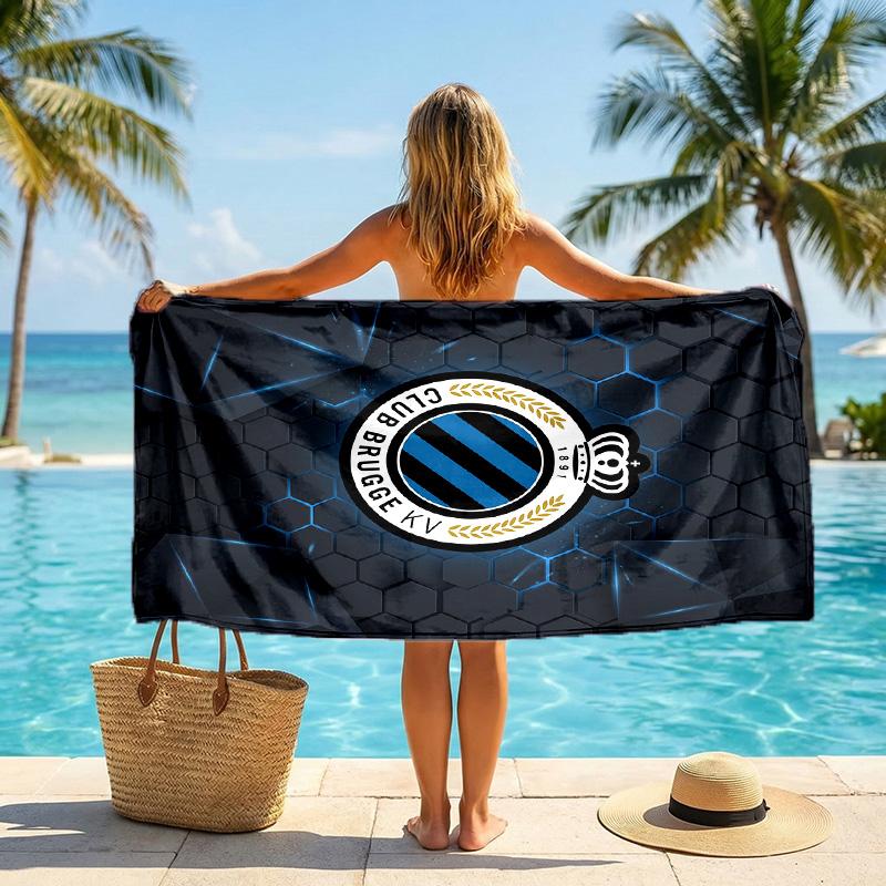 Club Brugge FC Print Quick Dry Beach Towel Microfiber Absorbent Portable Travel Swimming Towel