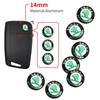 14mm Aluminum Car Remote Key Shell Emblem Sticker For Octavia A2 A5 A7 Fabia Rapid Karoq Superb Kodiaq Yeti RS Scala Kamiq