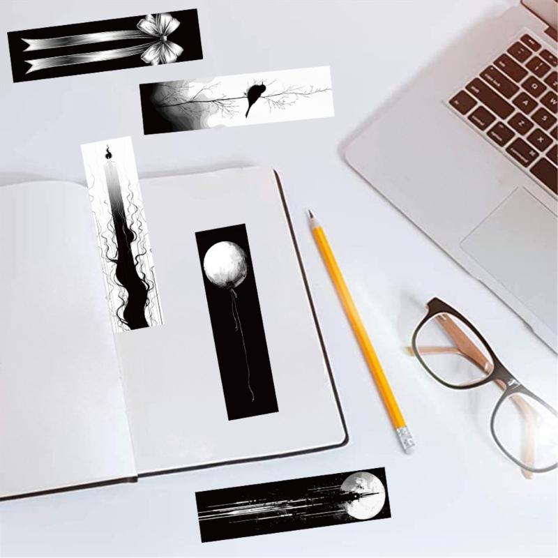 30Pcs Inks Painting Bookmarks Reading Aids for Book Lover Writer Student Paper Bookmarks Book Page Divider